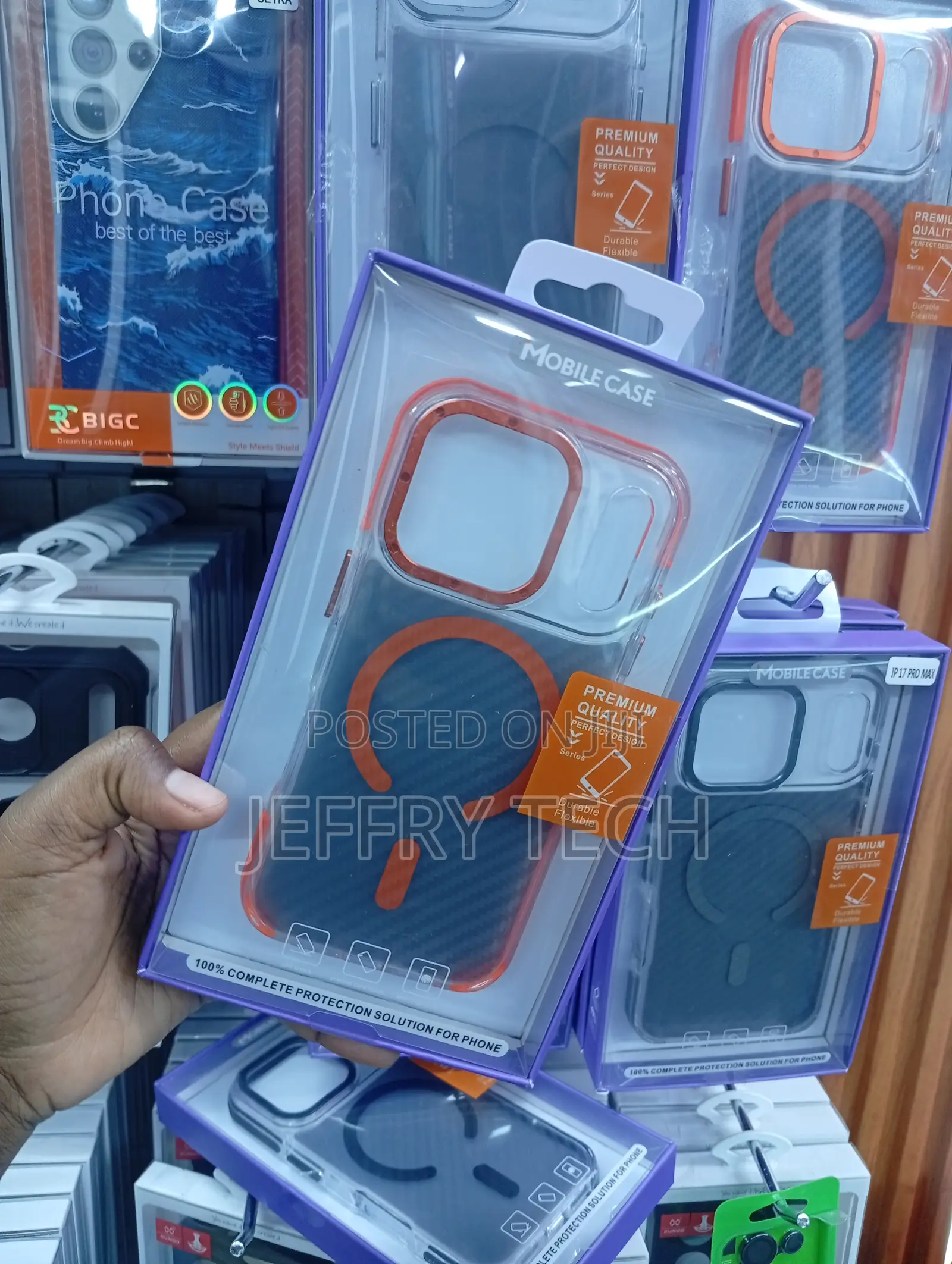 Case Brand Phone Case Features a Striking Orange and Black Two-Tone