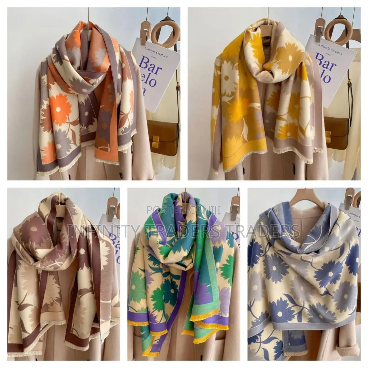 Luxury Floral Print Scarf