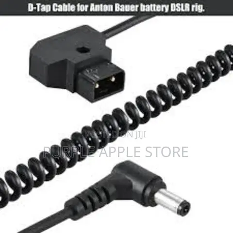 Coiled D-tap 2pin Male To Dc 5.5 * 2.5mm Adapter Cable