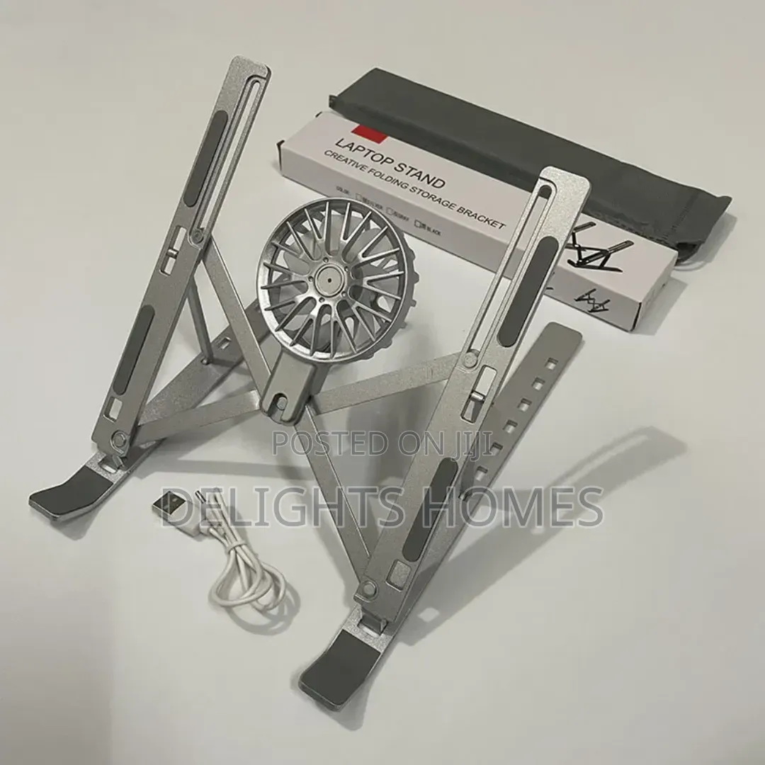 Metallic Fan Cooling Laptop Table