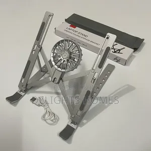 Metallic Fan Cooling Laptop Table