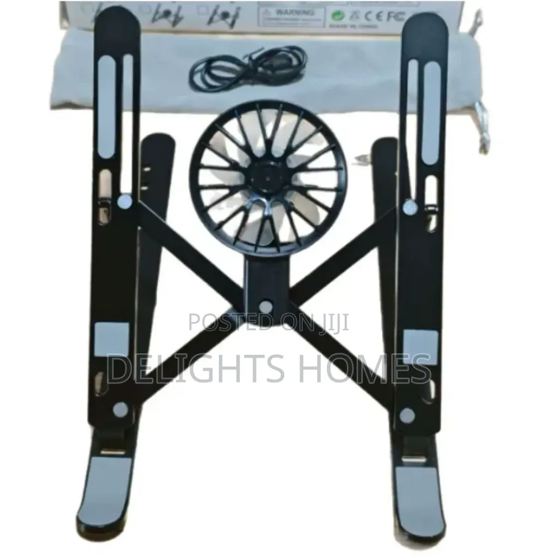 Metallic Fan Cooling Laptop Table