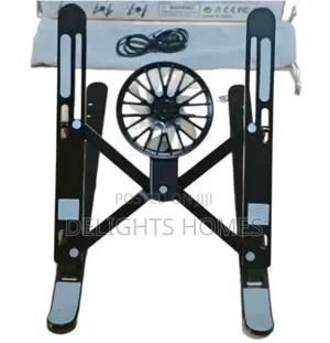Metallic Fan Cooling Laptop Table