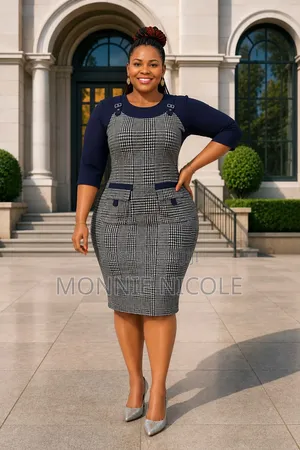 Formal Ladies Checked Dress