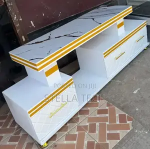 Executive Tv Stand With Marble Coating and Light