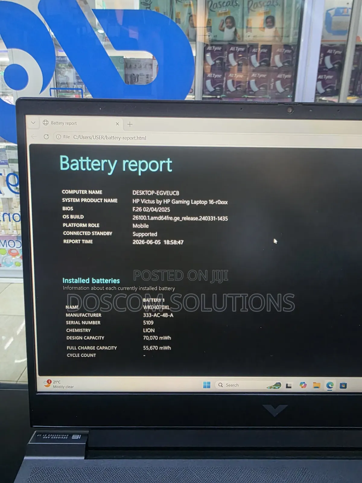Laptop HP Victus 16 16GB Intel Core i7 SSD 512GB