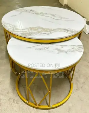 Modern Luxury 2in1 Pure Marble Nesting Tables