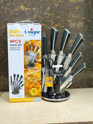 Unique 9pcs Kitchen Knife Set Stainless Steel Knives