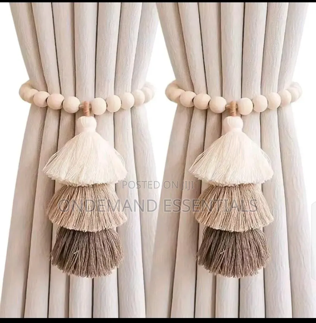 2pc Strong Magnet Curtain Ties Elastic Rope Curtain Ties