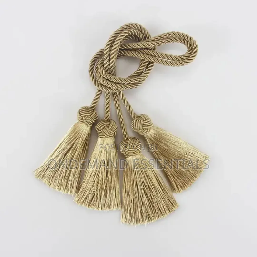 1pair Tassel Curtain Tieback Gold Tiebacks for Curtains Rope Holder