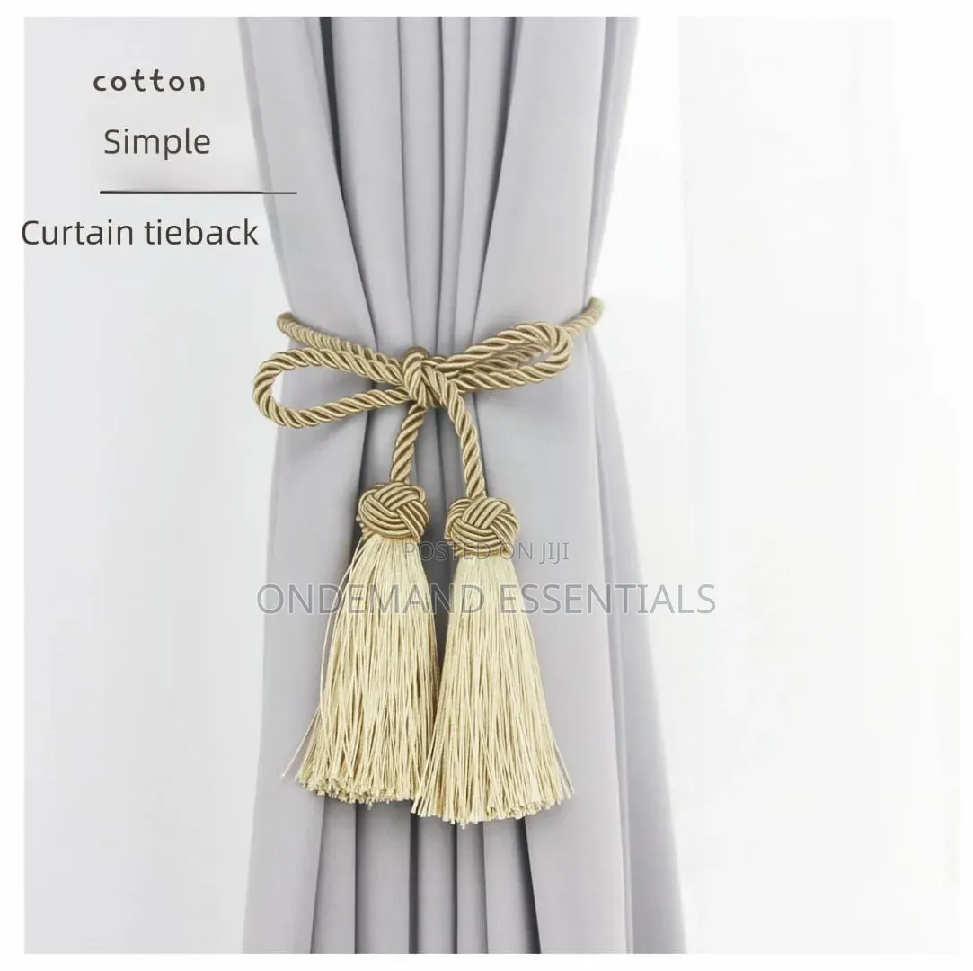 1pair Tassel Curtain Tieback Gold Tiebacks for Curtains Rope Holder