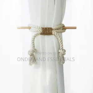 *Nordic Solid Wood Stick Thick Cotton Rope Hemp Rope