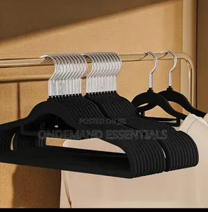 10 PCS Velvet Non-Slip Hangers With Tie Bar