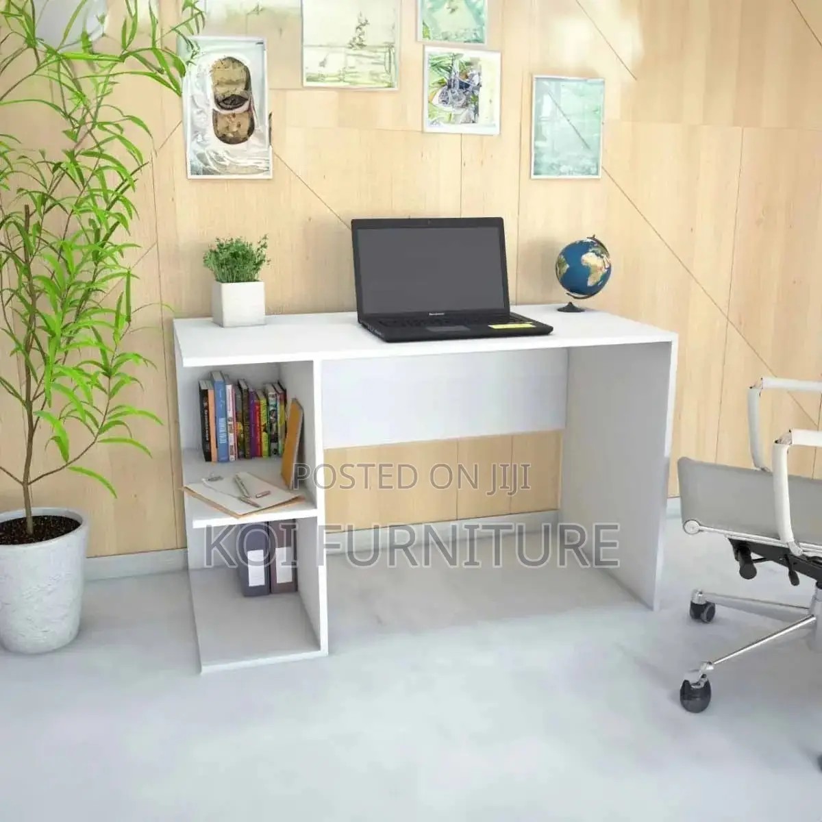 Office Desk; 1200mm Clerical Office Desk With Book Cabinet