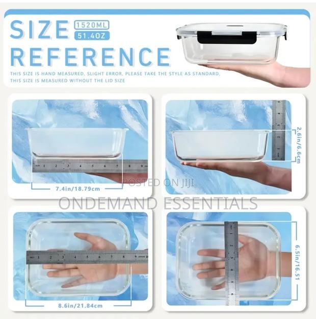 4 PCS Glass Food Container Set - thumbnail 5