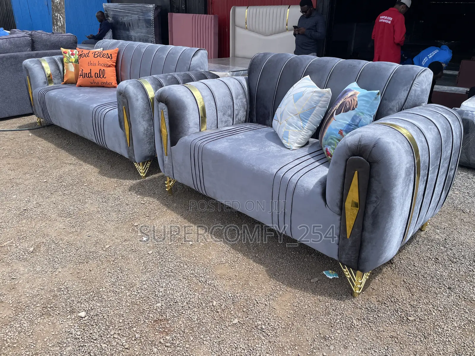Gold Detailed Classic Sofas