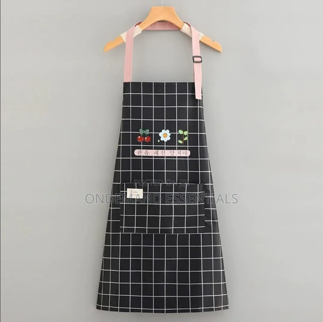 Waterproof Cute Checked Floral Aprons With Hand Wipe Towel