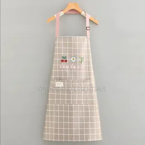Waterproof Cute Checked Floral Aprons With Hand Wipe Towel