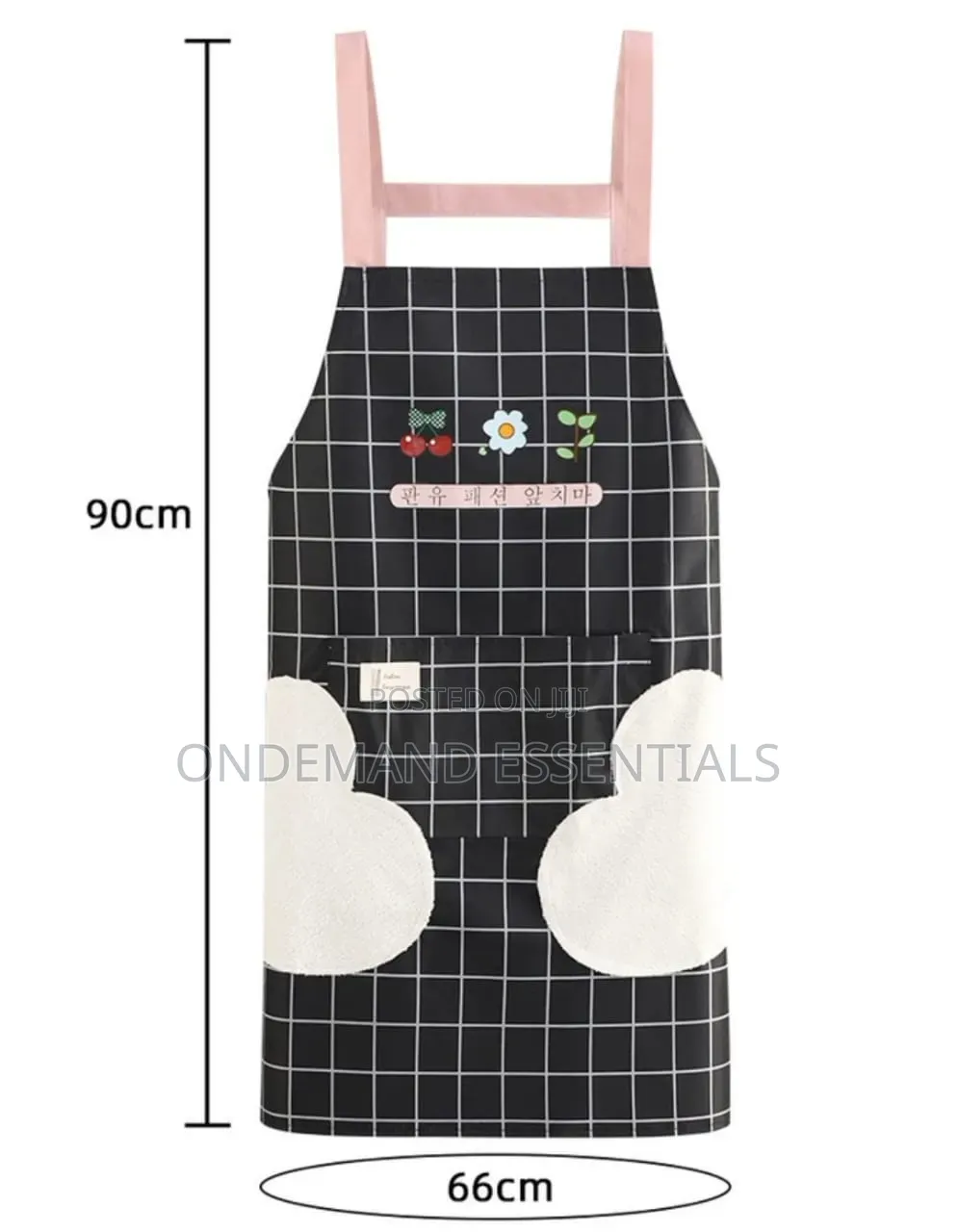Waterproof Cute Checked Floral Aprons With Hand Wipe Towel