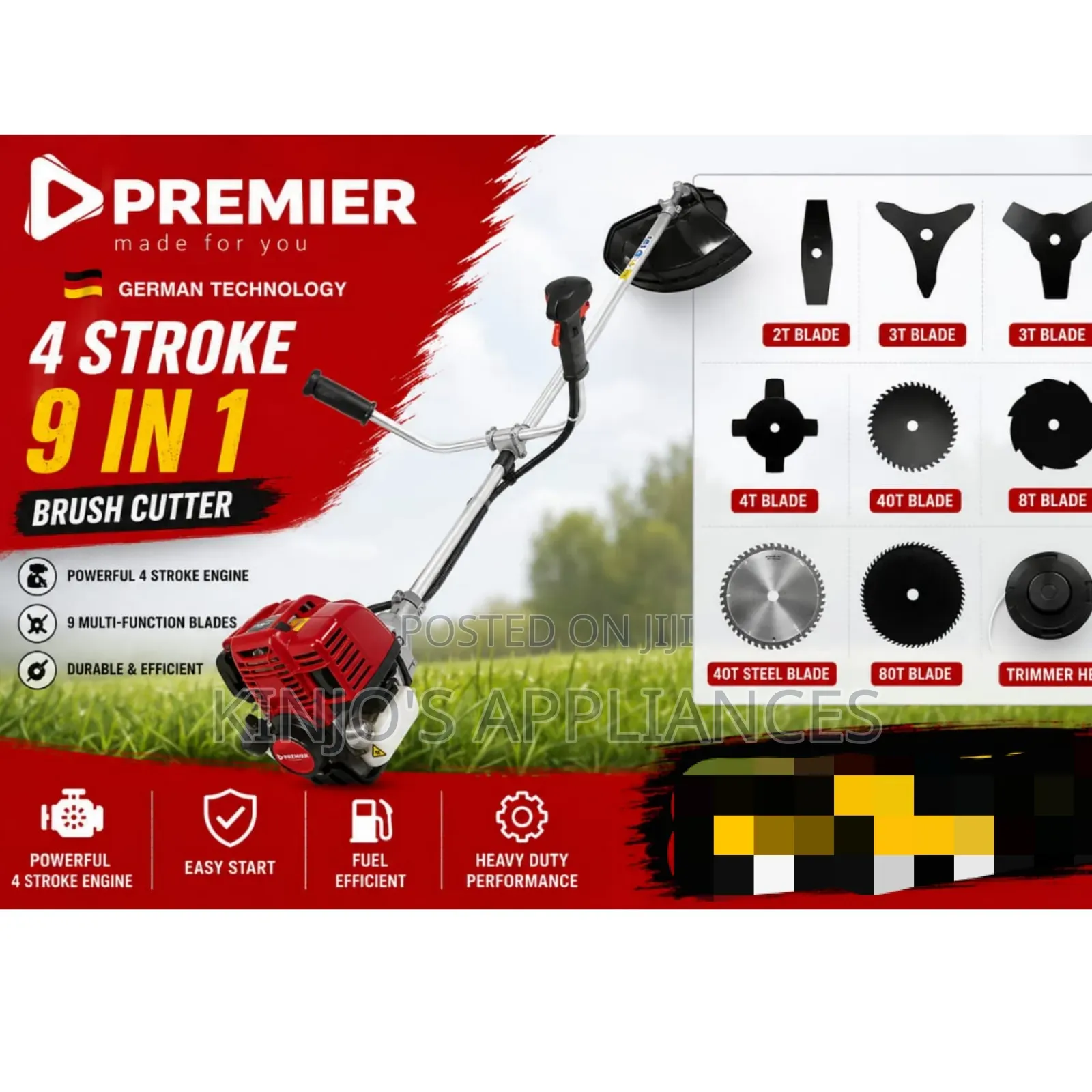 Premier Brush Cutter 4 Stroke Brush Cutter for Grass Trimmer