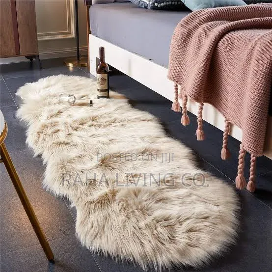 Faux Fur Bedside Carpet | 60x180cm | Irregular Shape