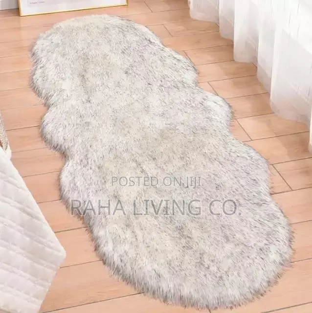 Faux Fur Bedside Carpet | 60x180cm | Irregular Shape