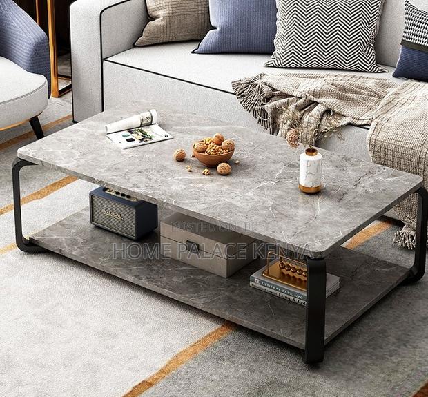 Coffee Table: Marble Effect Coffee Table With MDF Top and Metal Base - thumbnail 6