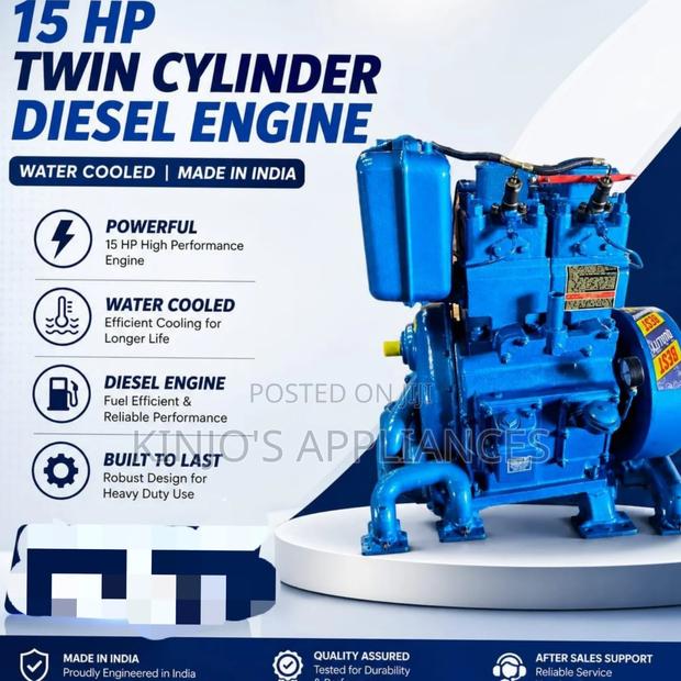 Heavy Duty 15hp Twin Cylinder Diesel Engine Water Cooled