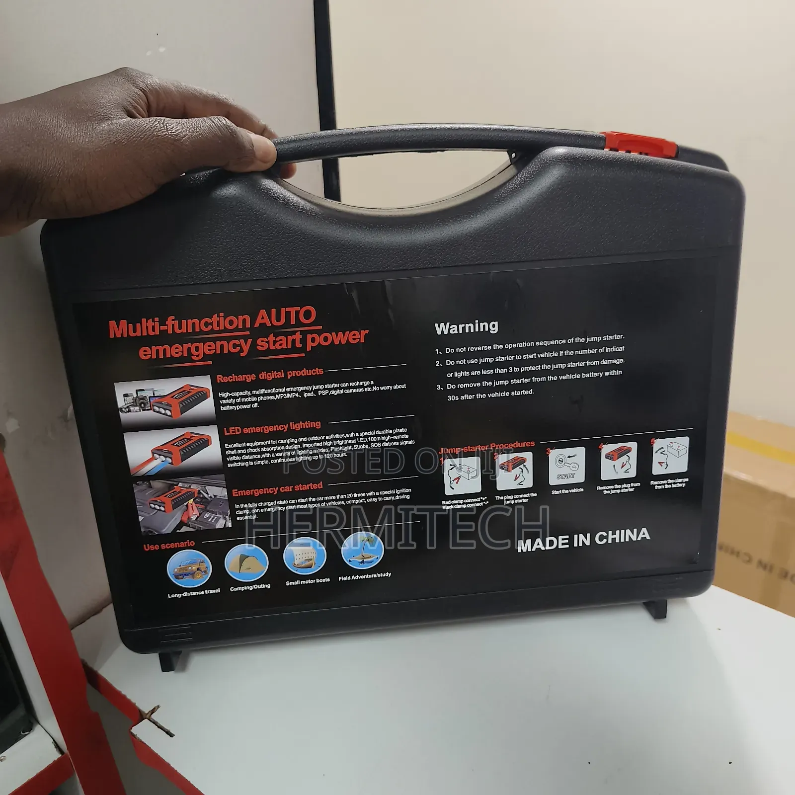 Car Jump Starter 99800mah Battery Capacity With Compressor and Charger