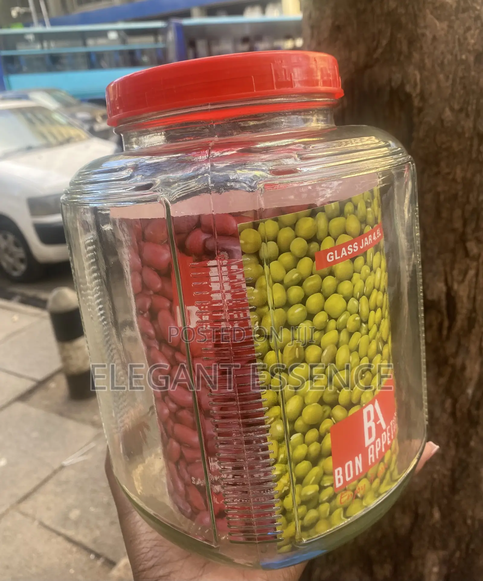 4.5l Square Glass Potato Chips Storage Jar With Plastic Lid