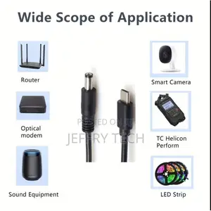 Type-C to Dc Fast Charging Dc Power Cable, 5v/ 9v/ 12v/ 15v 20v Adj