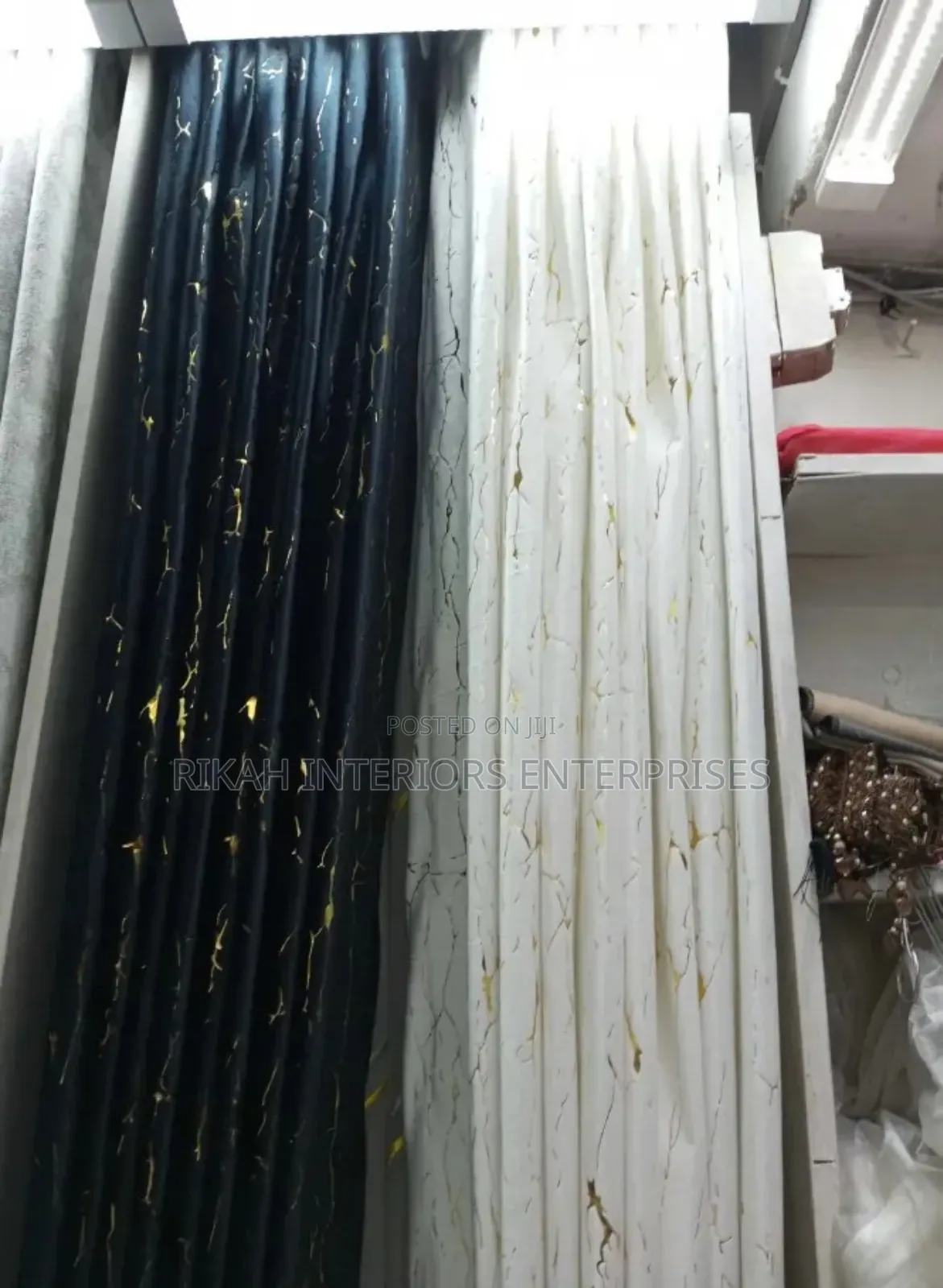 White and Black Velvet Curtains Velvet Curtains Environmental Friendly