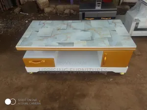Coffee Table White Gold Drawer Gold Door With Top Marble