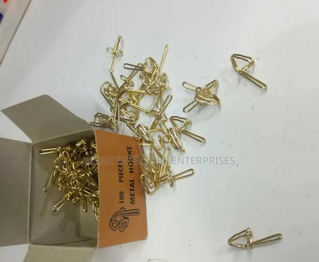 Golden Metallic Curtain Hooks Hooks Environmental Friendly
