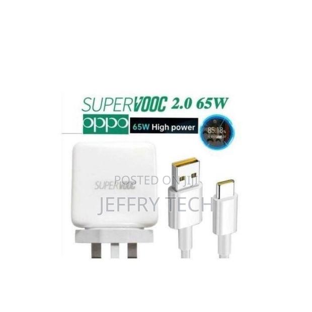 Org Oppo 65w Supervoo Adapter White and Vooc Charging Type-C Cable - thumbnail 2