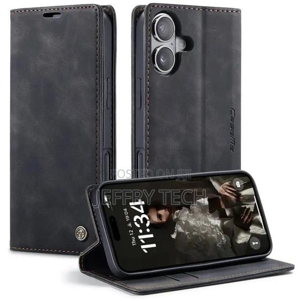 Caseme Flip Cover for iPhone 17- Black Wallet