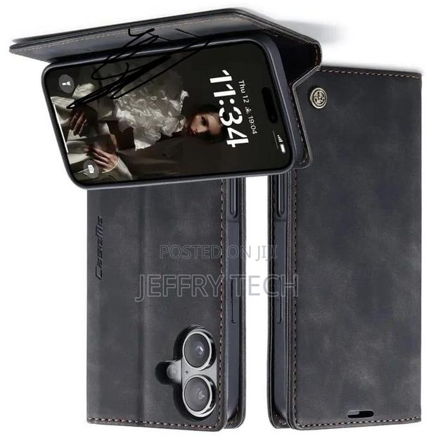 Caseme Flip Cover for iPhone 17- Black Wallet - thumbnail 2