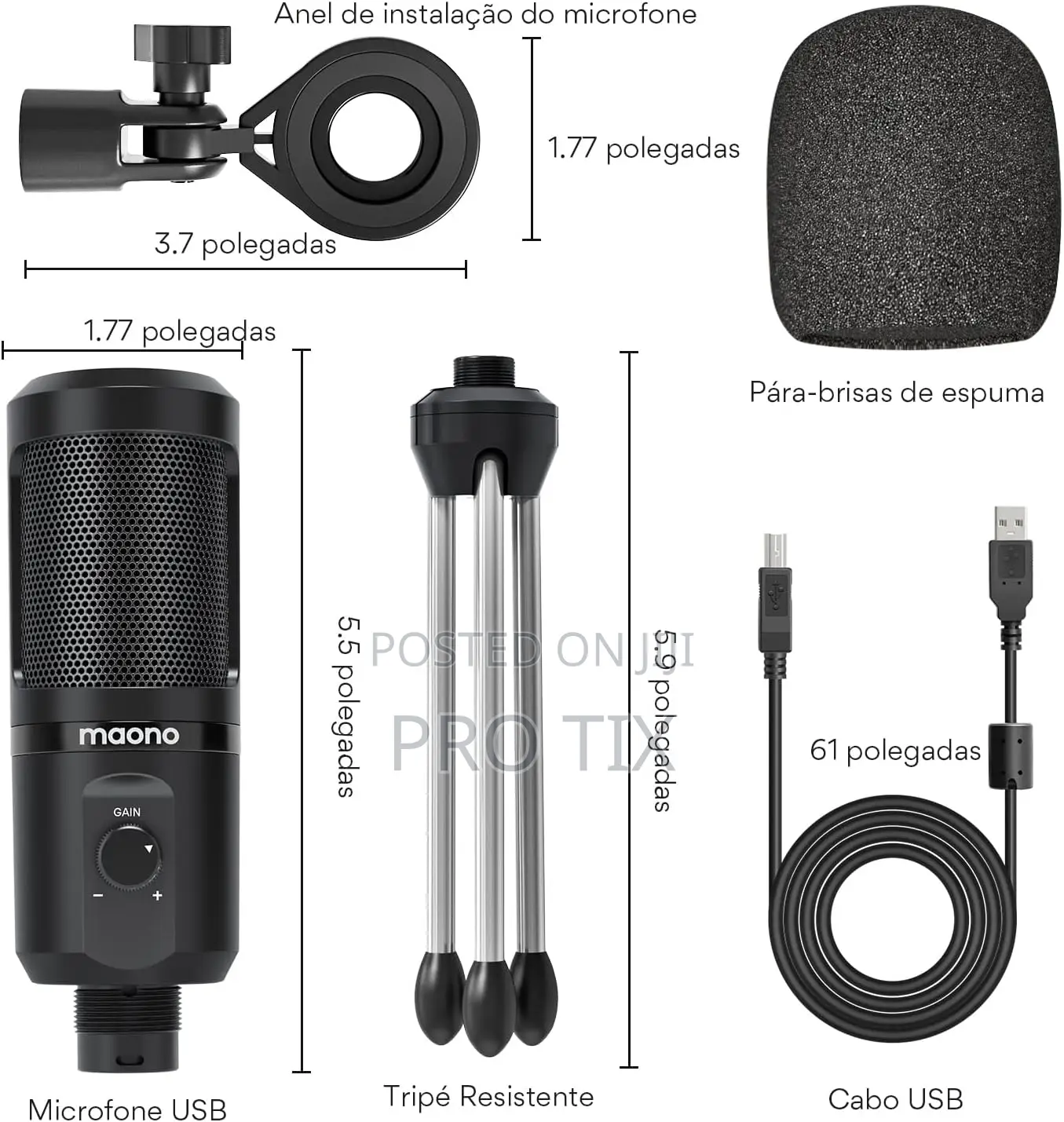 Maono Usb Podcasting Microphone With Tripod Pm461tr