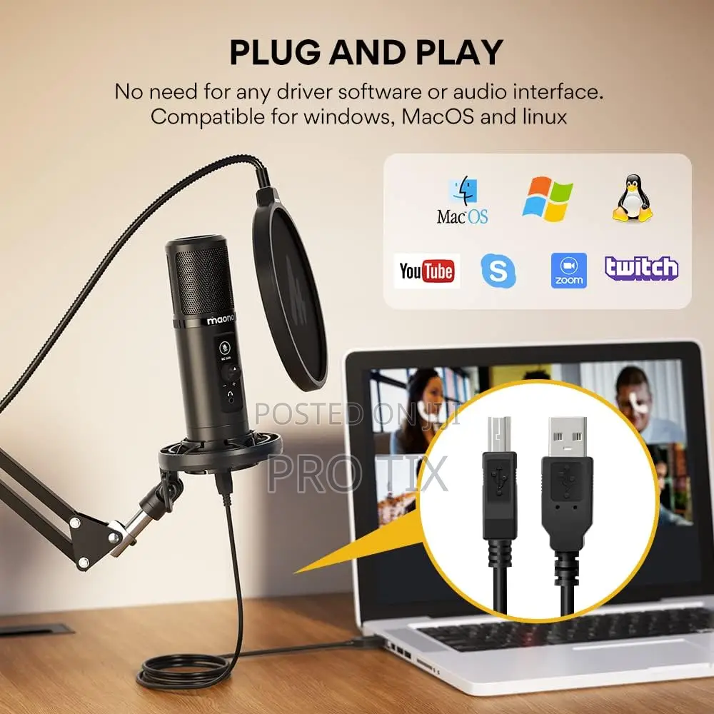 Maono Usb Podcasting Microphone Kit With Arm Pm421