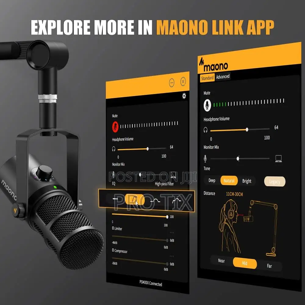 Maono Black Usb XLR Dynamic Podcast Microphone Pd400x