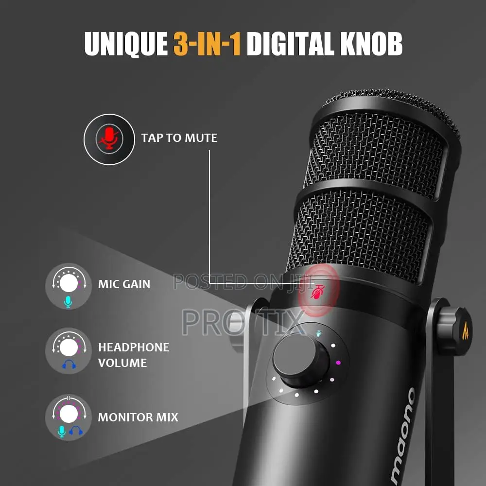 Maono Black Usb XLR Dynamic Podcast Microphone Pd400x