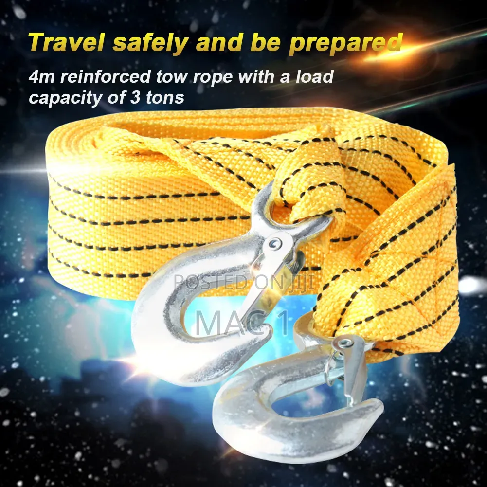 Car Rescue Tow Rope With Hooks