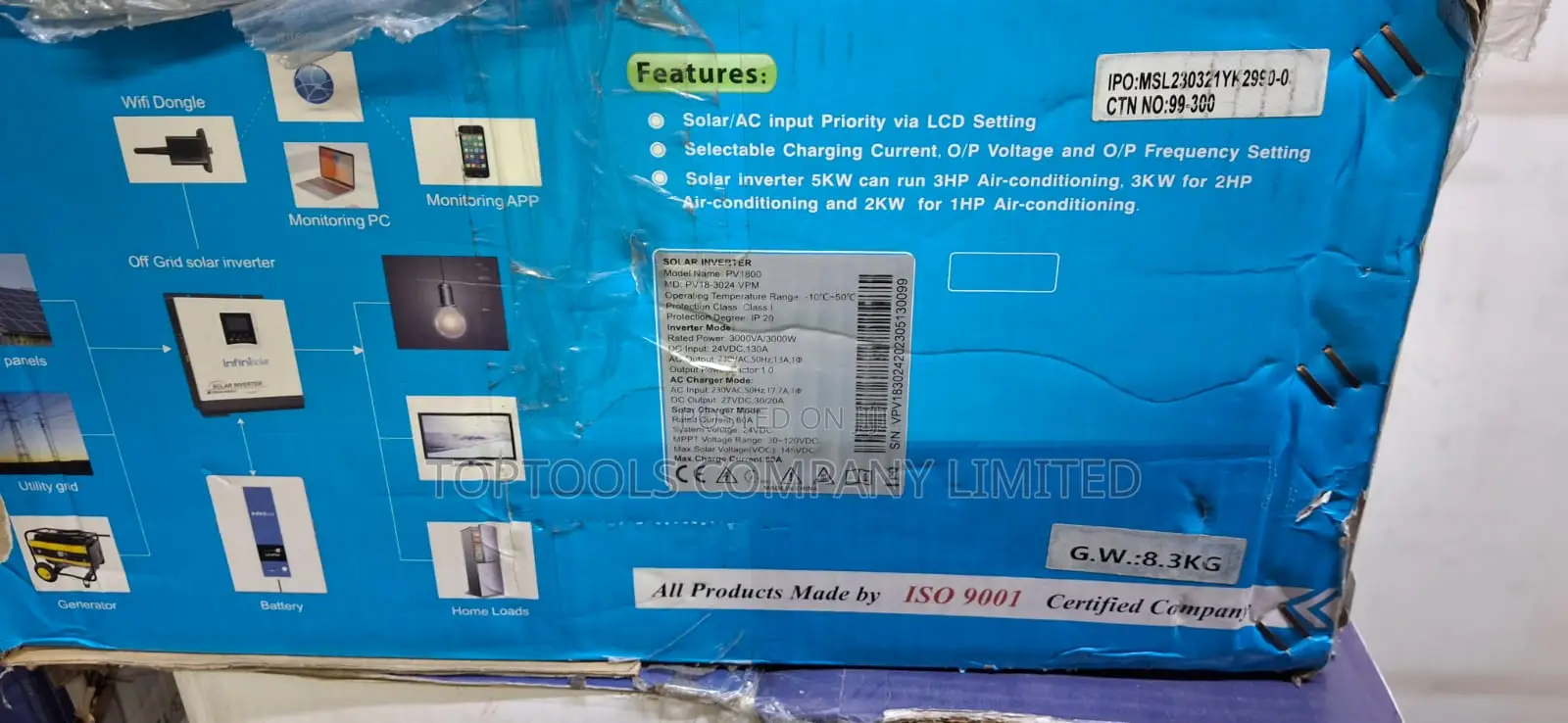 Infini Solar 3kva Hybrid Inverter 24v 60amps