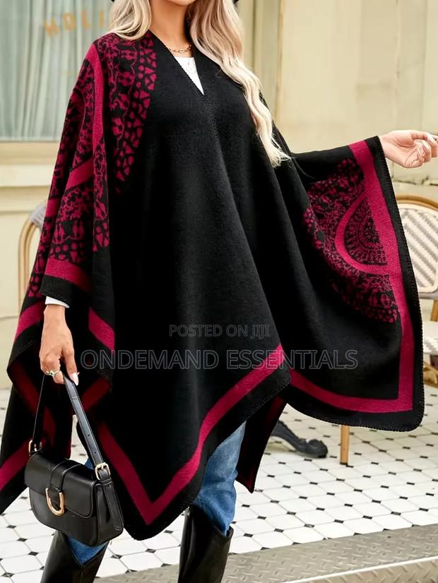 Women's Floral Wrap Shawl/Poncho - thumbnail 7