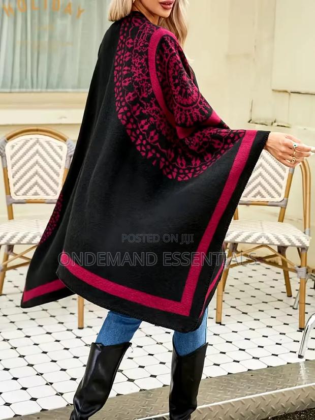 Women's Floral Wrap Shawl/Poncho - thumbnail 9