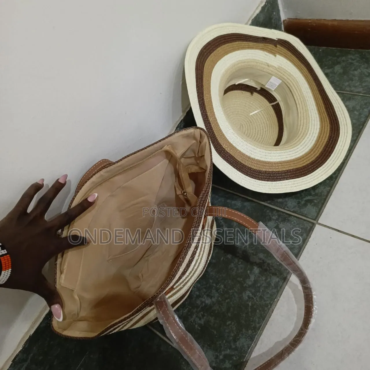 Summer Straw Woven Beach Bag and Hat