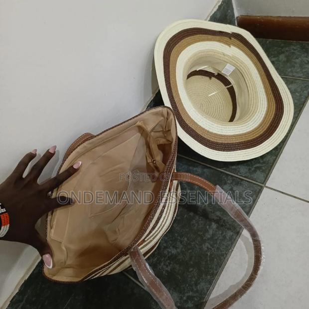 Summer Straw Woven Beach Bag and Hat - thumbnail 2