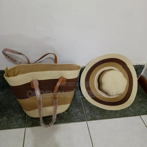 Summer Straw Woven Beach Bag and Hat - thumbnail 4