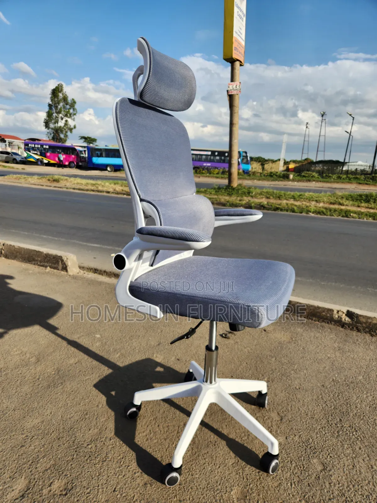 Ergonomic Office Chair Gray White