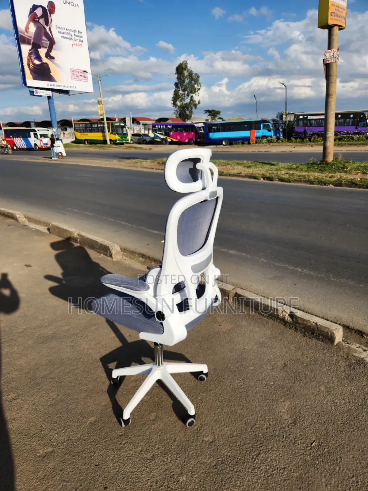 Ergonomic Office Chair Gray White
